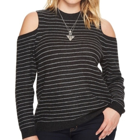 Lucky Brand Sweaters - Lucky Brand Cold Shoulder Striped Sweater Size 2X